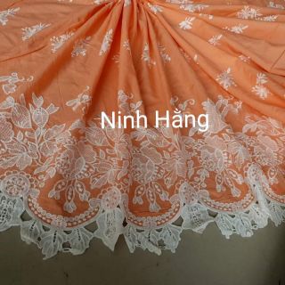 Vải csr thô thêu chân và thêu đều khổ vải