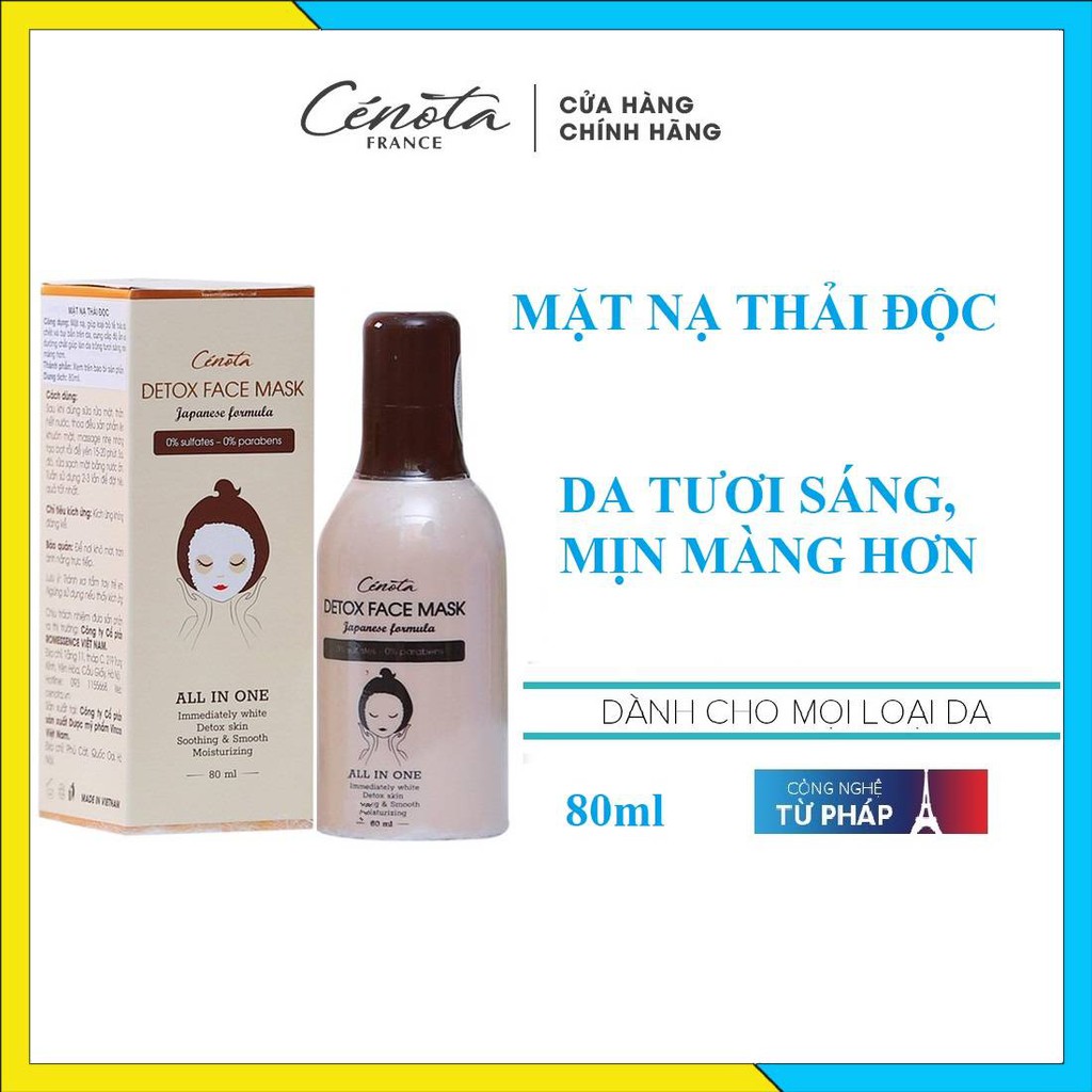 Mặt nạ thải độc Cénota 80ml, loại bỏ bụi bẩn, cung cấp dưỡng chất giúp da mềm mịn rạng rỡ - Mã C20