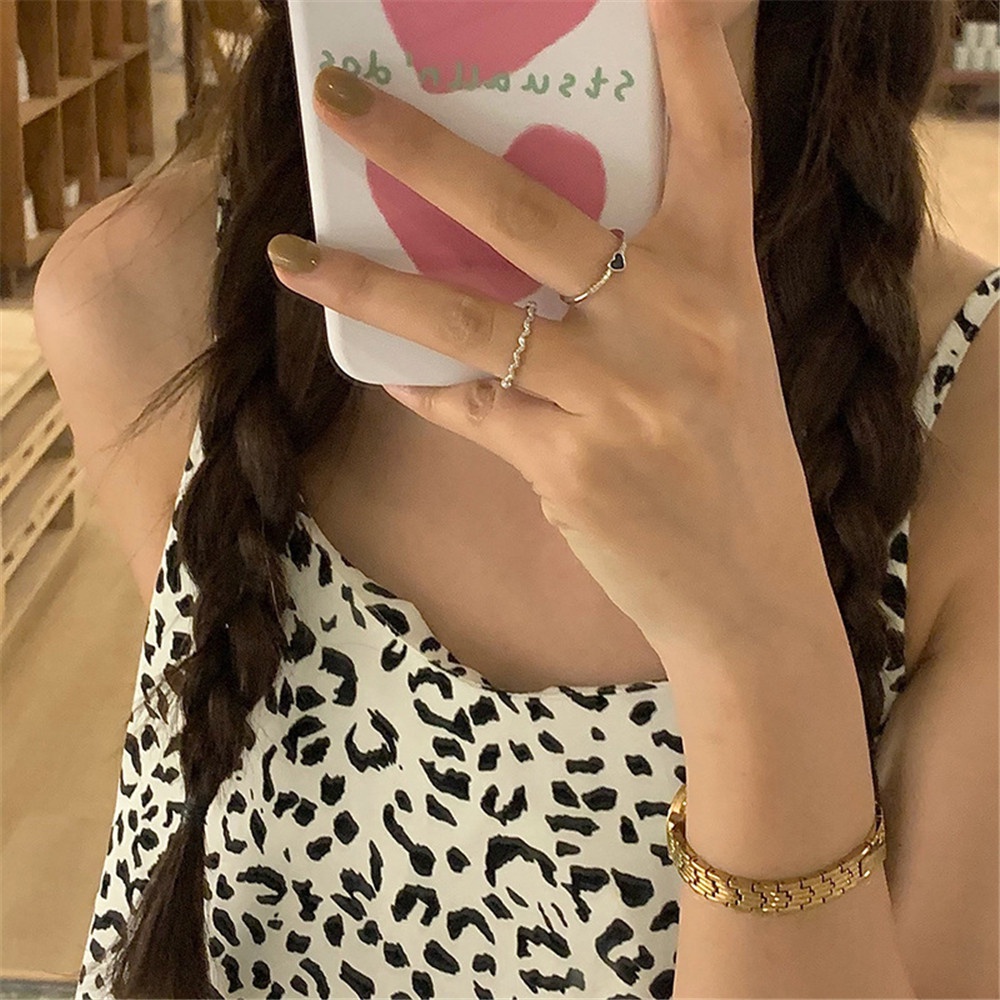 Bộ 2 Nhẫn Đeo Khớp Ngón Tay 2cm Hình Trái Tim Màu Đen Thời Trang