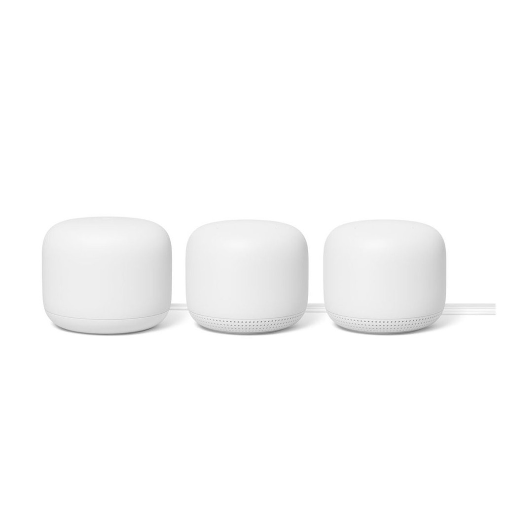 Bộ phát wifi Google Nest Wifi gen 2 (3-Pack) - Cục phát wifi mesh toàn nhà, một tên mạng, tích hợp trợ lý ảo Google