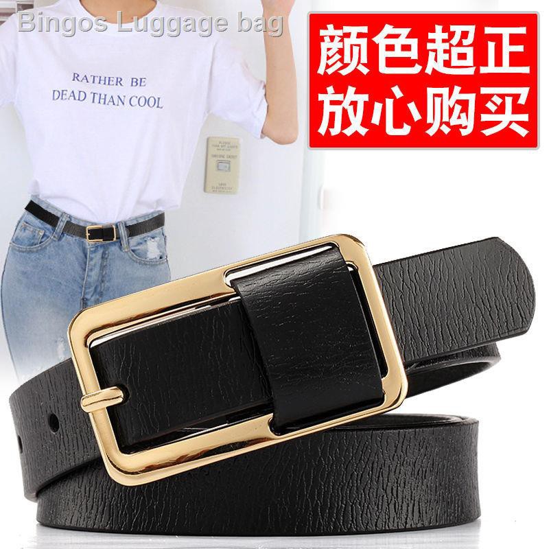 Thắt lưng da bò màu xanh lá có khóa cài phong cách Hàn Quốc thời trang cho nữ