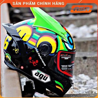 Mũ Bảo Hiểm FullFACE AGU TEM 46 PRO (TẶNG SỪNG + ĐUÔI GIÓ + TÚI ĐỰNG)