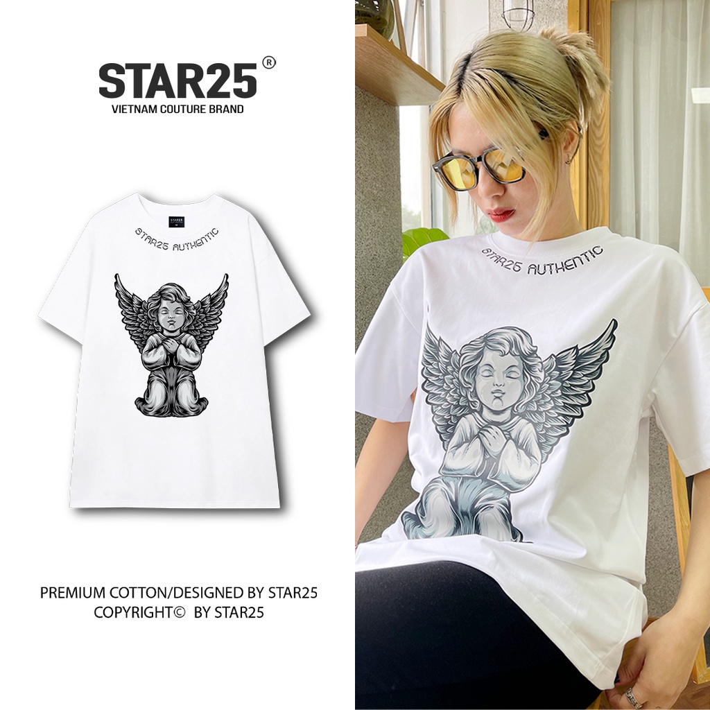 Áo thun nam nữ cổ tròn Star25 áo phông unisex tay lỡ form rộng chất liệu cotton co dãn cao cấp
