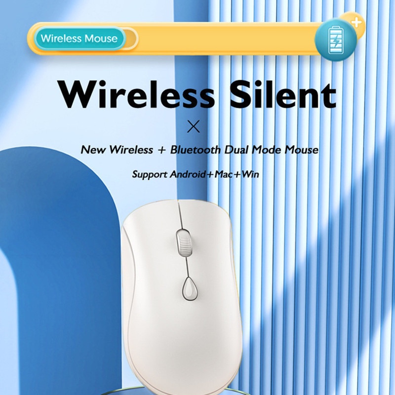 Chuột Không Dây Bluetooth 2.4G 1600 DPI Chống Trượt Có Thể Sạc Lại Dành Cho Điện Thoại Di Động / Máy Tính Bảng / Laptop