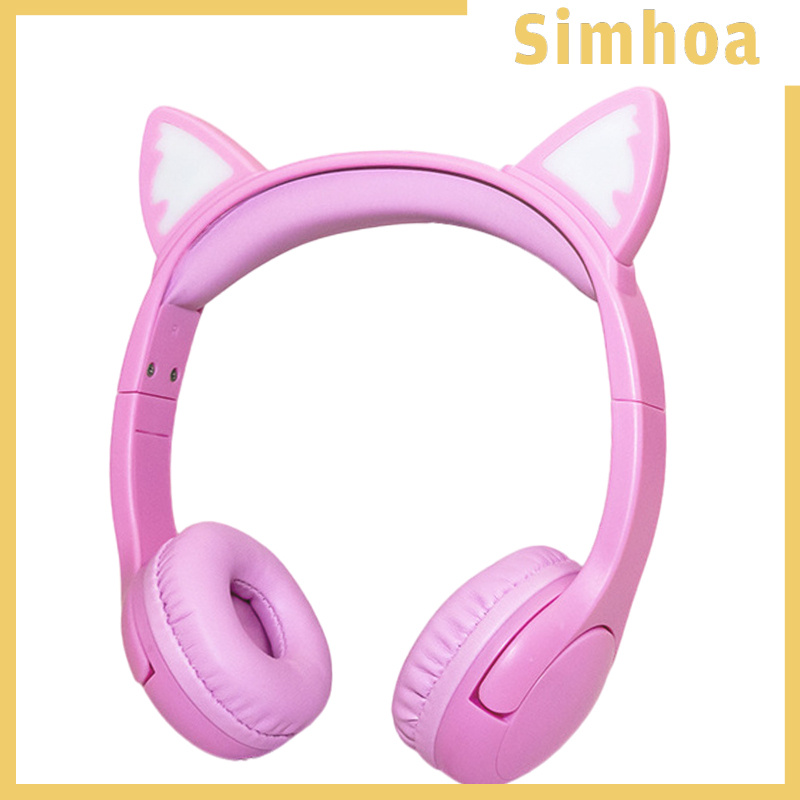 [SIMHOA]Cat Ear Kids Headphones with Micophone Safe Wired for School Online Learning