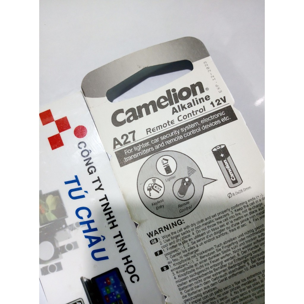 Pin Camelion Alkaline A27 - 12V (A27-BP5): Vĩ 1 Viên