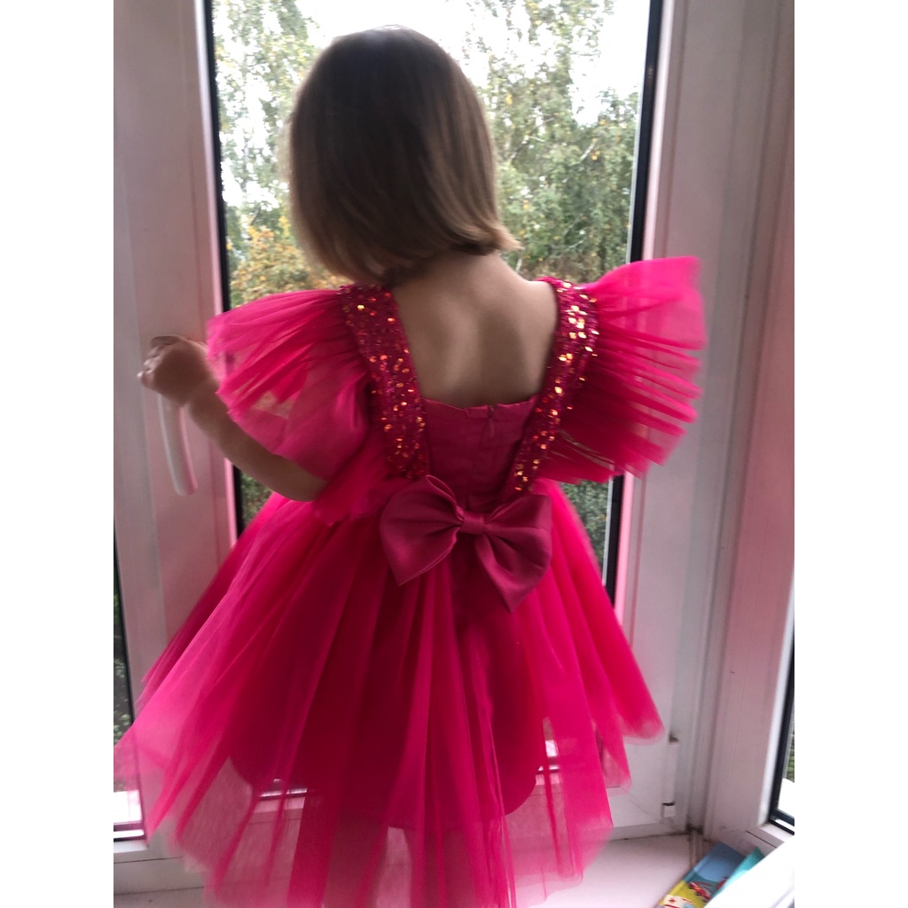 Wfrv Đầm Công Chúa Dự Tiệc Đính Kim Sa Sang Trọng Cho Bé Gái / Giáng Sinh / Halloween / Giáng Sinh