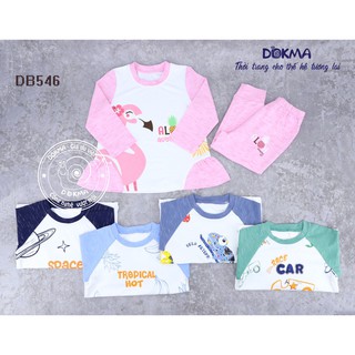 🔥 bộ cotton dài tay bé trai, bé gái dokma siêu xinhhhh🔥 db546 - thu đông 2020