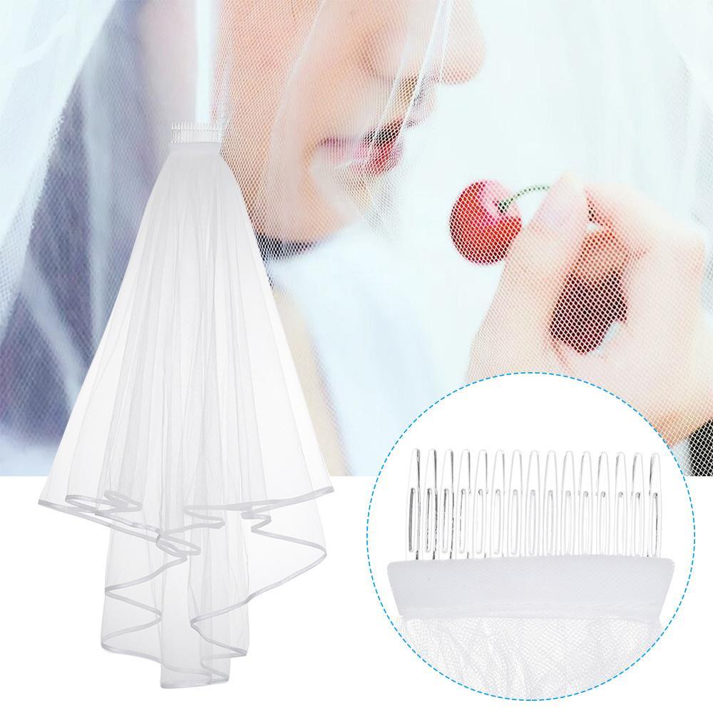 Mạng Che Mặt Hai Lớp Kèm Lược Phụ Kiện Hóa Trang Đám Cưới