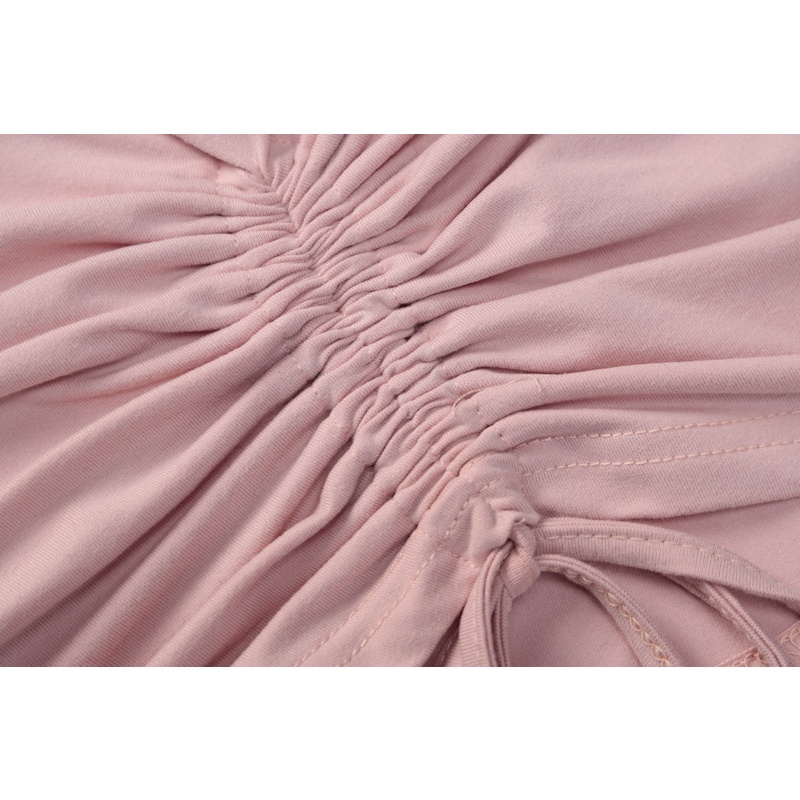 Áo Thun Tay Dài Dáng Ôm Phối Bèo Và Dây Rút D0315 Thời Trang Cho Nữ