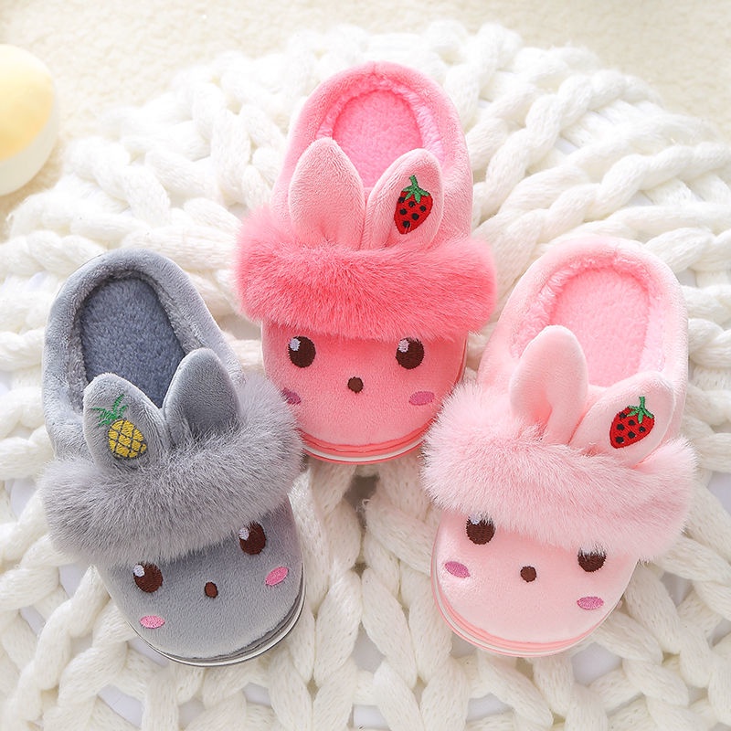 Dép bông đi trong nhà chống trượt giữ ấm mùa đông dành cho trẻ em