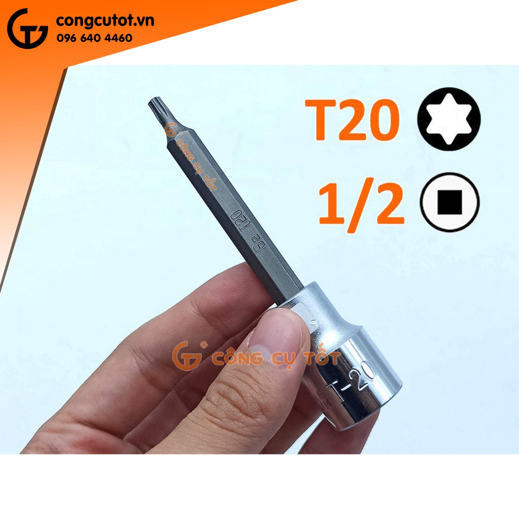 Đầu tuýp 1/2 mũi vít hình sao thép CrV