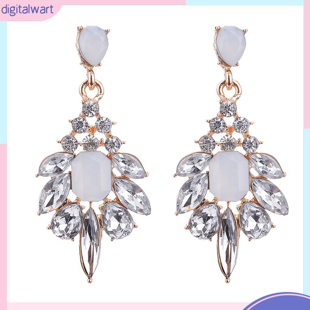 Đôi Bông Tai Dáng Dài Thiết Kế Đính Đá Thời Trang Thanh Lịch Dành Cho Nữ