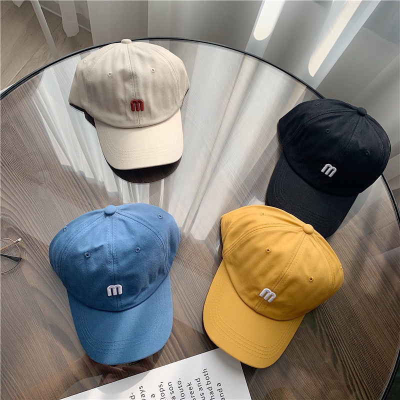 Mũ lưỡi trai họa tiết thêu chữ M thời trang 2021 trẻ trung cho nam nữ
