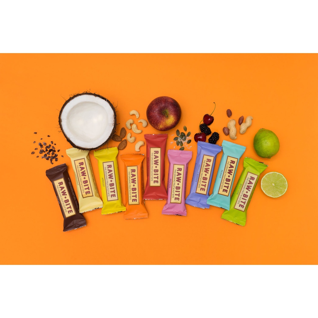 Thanh năng lượng dinh dưỡng hữu cơ hạt và trái cây RAWBITE