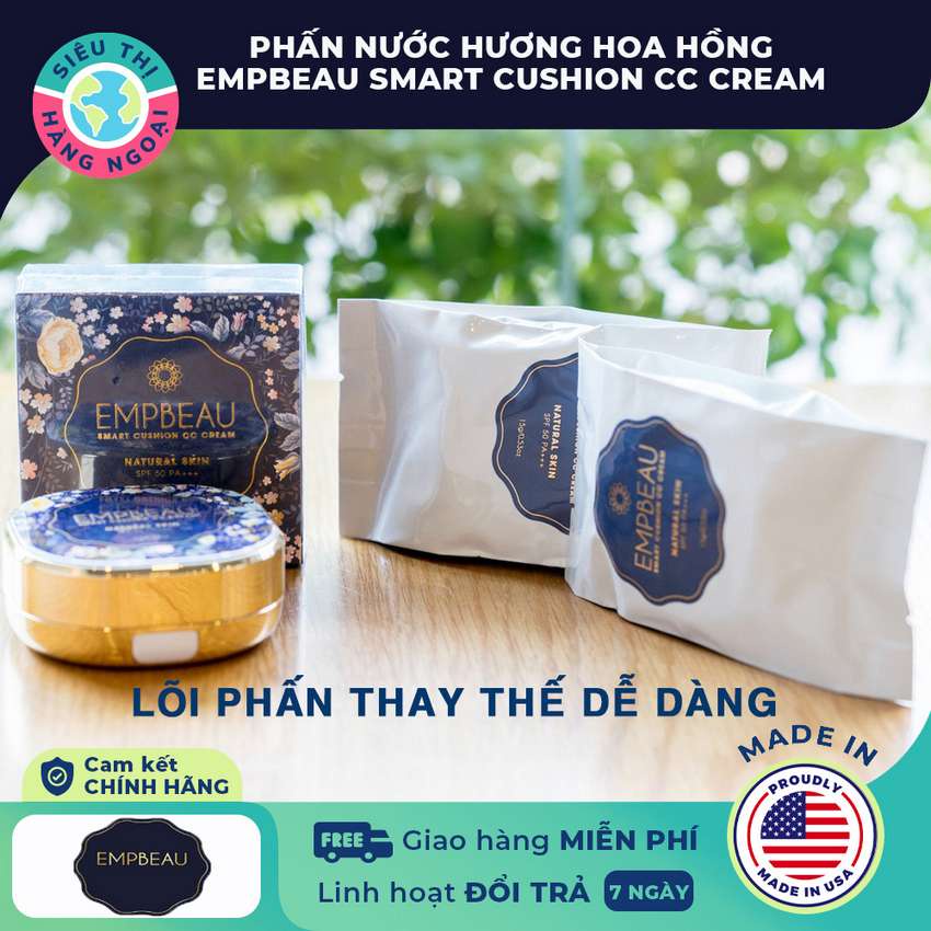 Lõi Phấn Nước Empbeau Smart Cushion CC Cream [Bền màu cao dưỡng ẩm cho da hương thơm tự nhiên phù hợp mọi loại da]