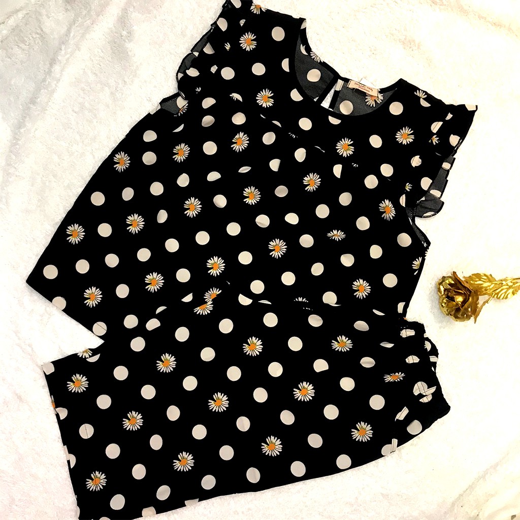 Đồ Bộ Nữ B03 VNXK Chất Liệu Lanh Lụa Họa Tiết Bi Hoa Cúc Hot Trend | BigBuy360 - bigbuy360.vn