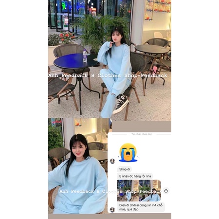 Set áo hoodie sweater quần dài - Set nỉ bộ thể thao H Clothes Shop ảnh thật