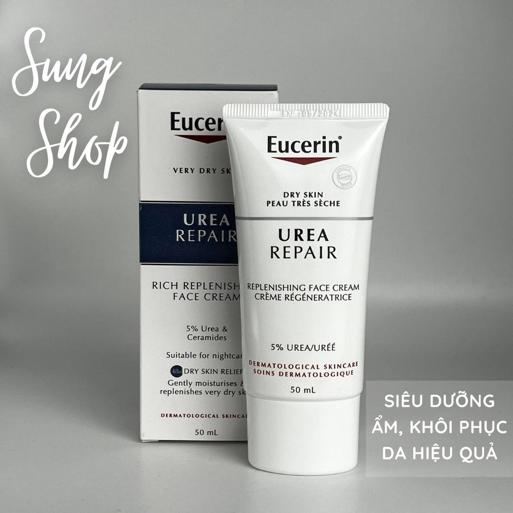 Kem dưỡng Eucerin Urea 5% cho da mặt dưỡng ẩm phục hồi da khô hư tổn