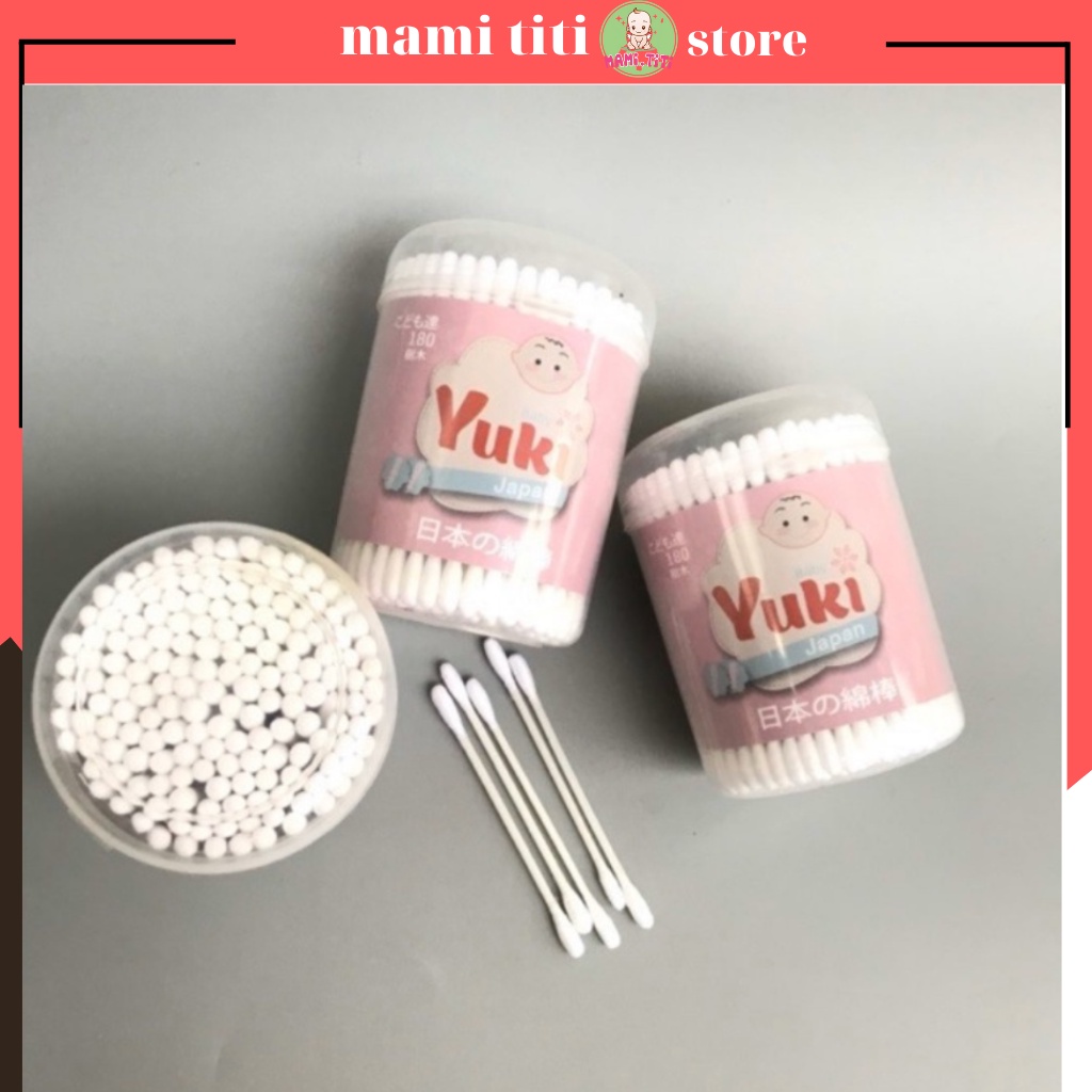 Tăm bông sơ sinh, TĂM BÔNG NGOÁY TAI YUKI CHO BÉ ( HỘP 180 )