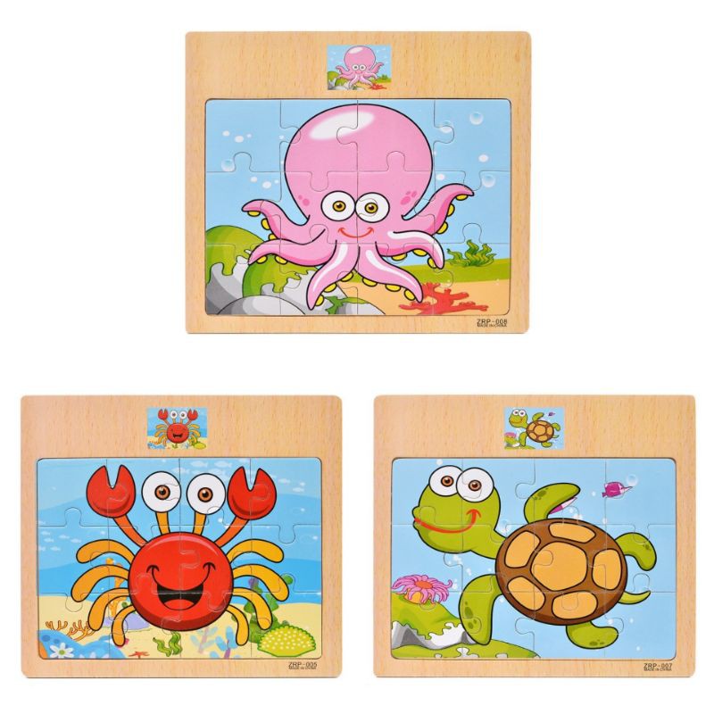 _Puzzle_Tranh Xếp Hình Bằng Gỗ 12 Mảnh Nhiều Đề Tài Cho Bé