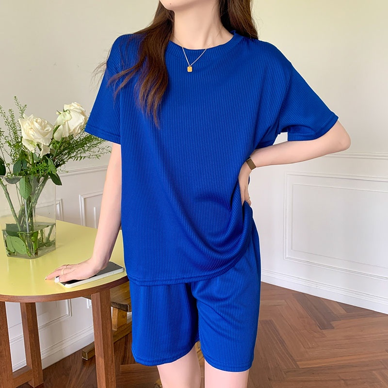 Bộ đồ ngủ IELGY ngắn tay vải lụa mát thời trang mùa hè dành cho nữ