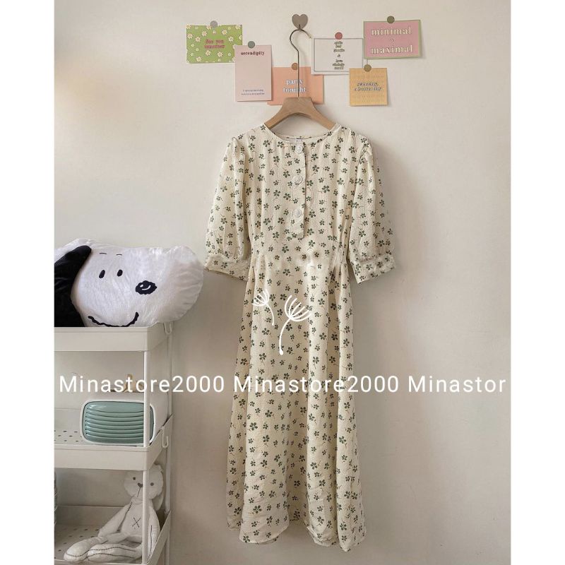 (HÀNG SẴN) Đầm hoa nhí thắt eo Ulzzang phong cách Vintage cho các nàng thơ | BigBuy360 - bigbuy360.vn