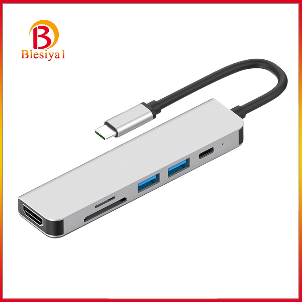 Đầu Đọc Thẻ Nhớ Tf 6 Trong 1 Usb-C Type C Sang 4k Hdmi Usb 3.0 Cho Macbook Pro