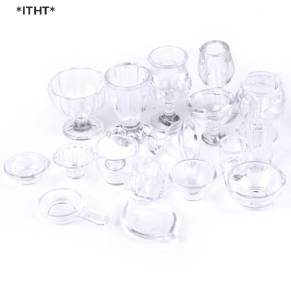 Set đồ chơi 17 món trong suốt DIY cho nhà búp bê 1:12