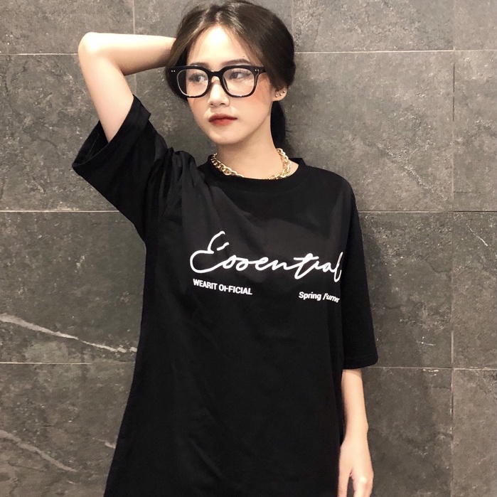 Áo thun tay lỡ WEARIT cotton 100%, form rộng basic in chữ new tee unisex