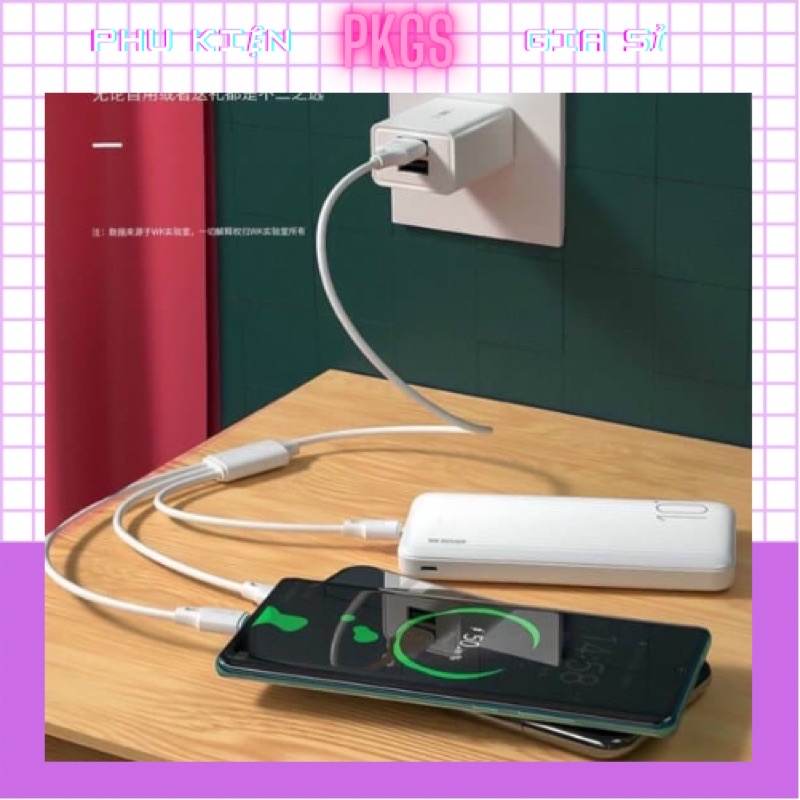 Pin dự phòng - Bộ sạc dự phòng combo 3 món chính hãng WK 10000mah
