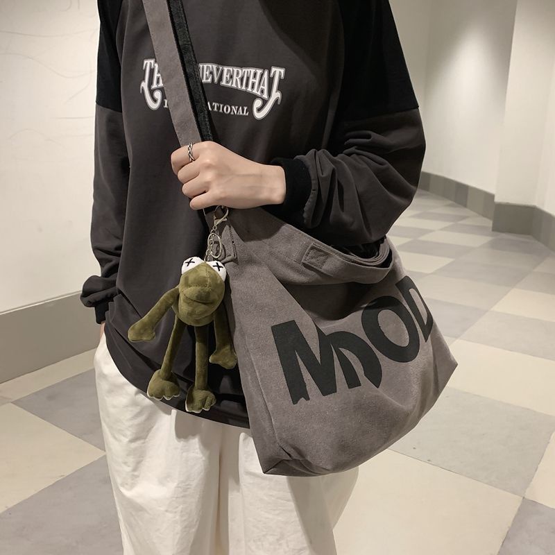 Túi Vải Đeo Vai Thời Trang Unisex Phong Cách Uizzang Vintage Hàn Quốc