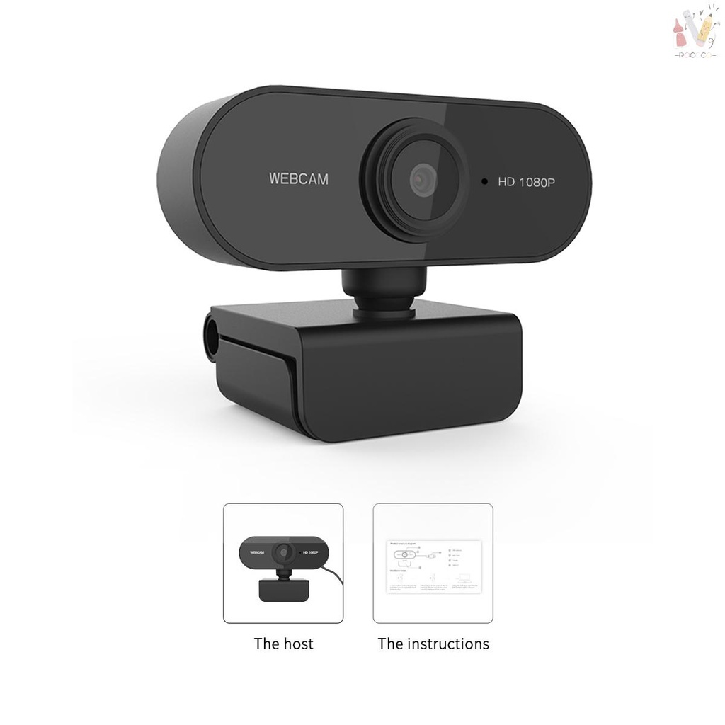 Webcam 1080p Hd 2 Mega Pixel Xoay 360 Độ Tự Động Lấy Nét Kèm Micro Cho Máy Tính