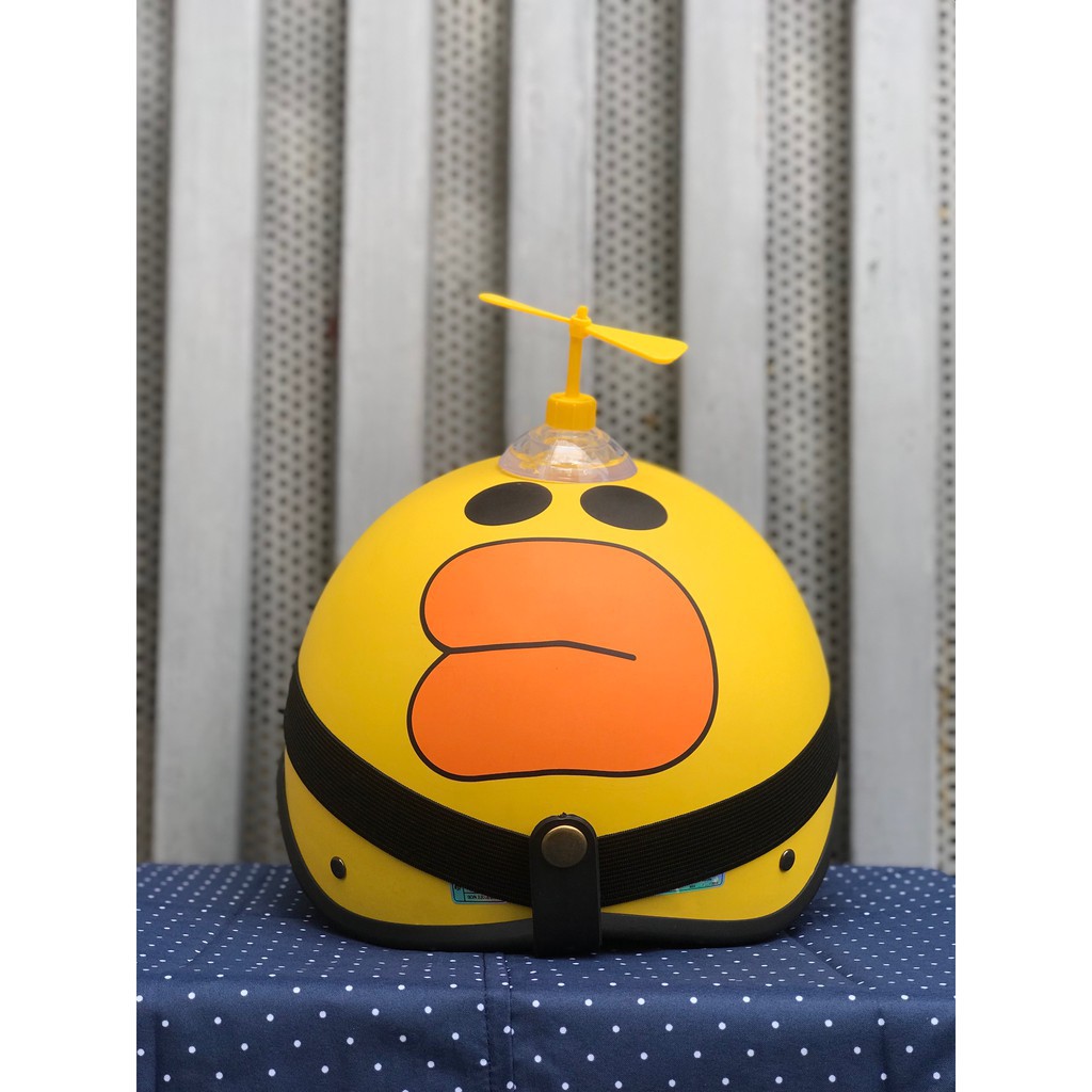 Nón bảo hiểm 1/2 doreamon đen + chong chóng + kính phi công