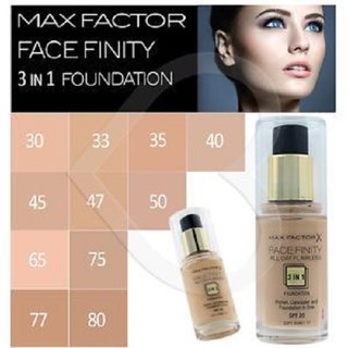 Kem nền MAX FACTOR FACEFINITY 3in1 LIGHT INVORY 40 không trôi che phủ khuyết điểm cho cả ngày