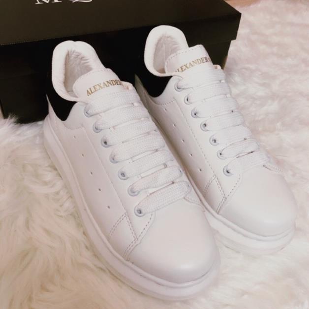 GIÀY THỂ THAO nam nữ MQueen ĐEN TRẮNG ĐẸP đế độn 4cm vip