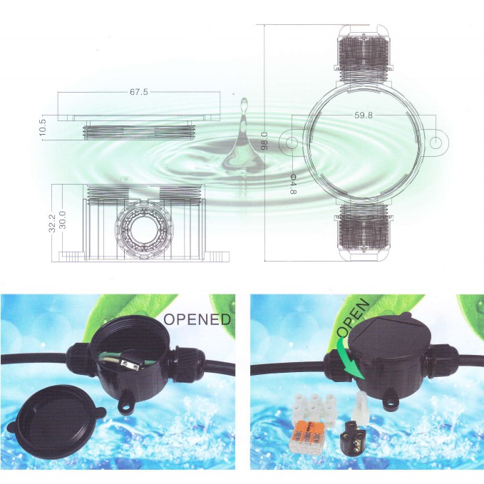 Hộp Cút Đấu Dây Điện Thẳng Chữ I Chống Nước IP68 BI-68