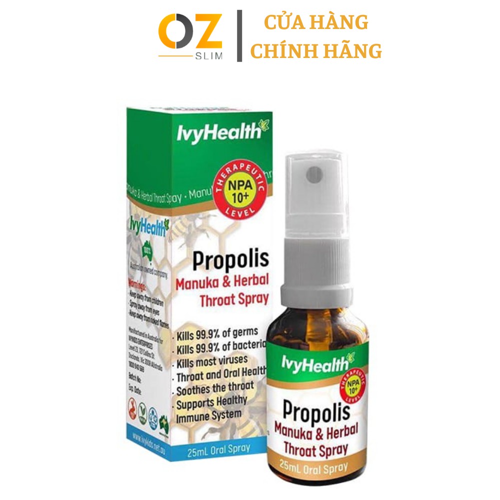 Chai Xịt Keo Ong Giảm Ho Cho Bé Ivy Healthy Propolis Manuka & Herbal Throat Spray 25ml của Úc | Thế Giới Skin Care