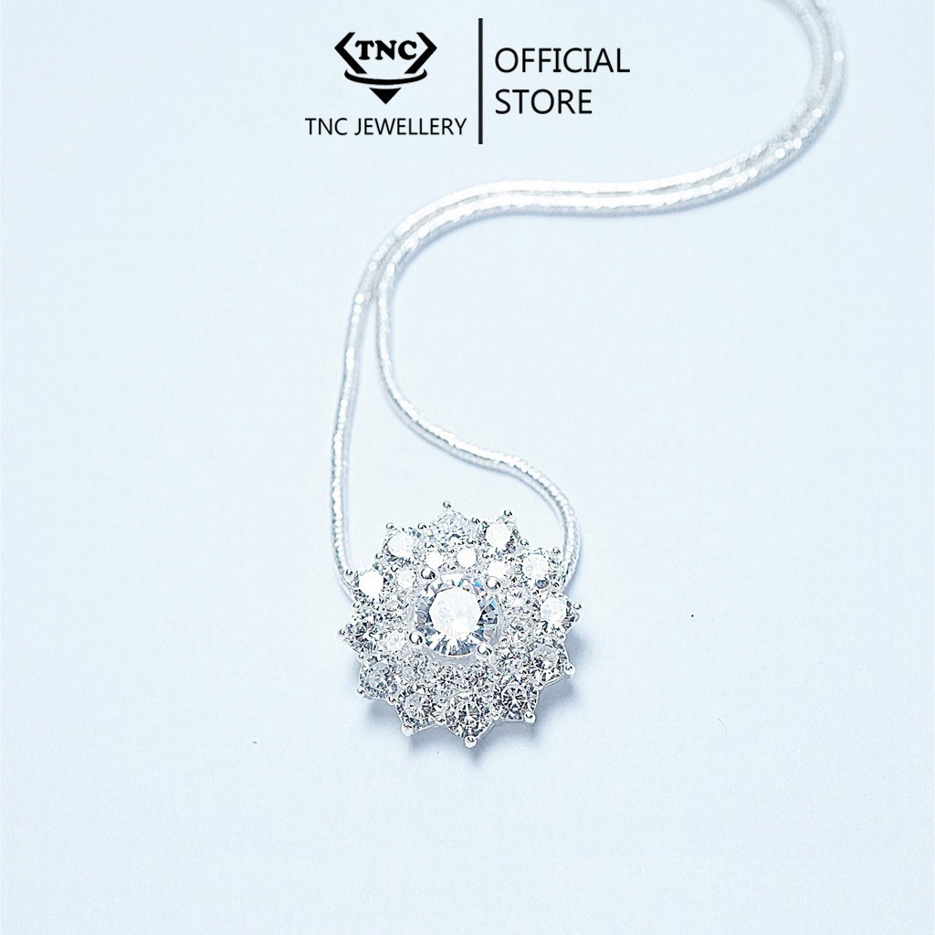 Vòng Cổ Bạc, Dây Chuyền Bạc Hải Liên Hoa Sang Chảnh Nạm Đá Thiết Kế Tinh Tế TNC JEWELLERY