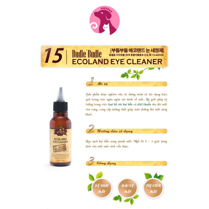 DUNG DỊCH NHỎ MẮT CHO CHÓ BUDLE'BUDLE