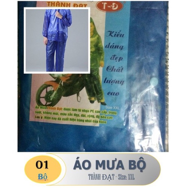 1 bộ quần áo mưa Thành Đạt (hàng loại dày,đẹp)