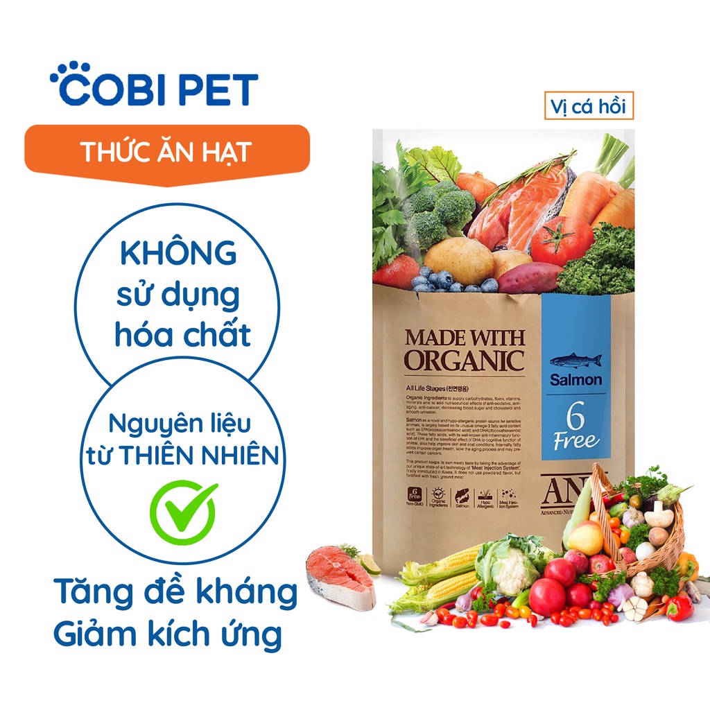 Thức Ăn Hạt Hữu Cơ Cho Chó ANF ORGANIC 6Free Nhiều Vị