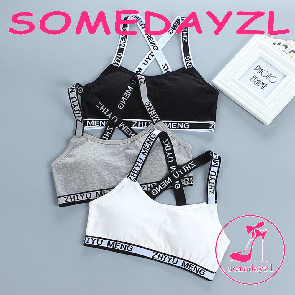 Áo Ngực Thể Thao Có Mút Đệm In Chữ Dành Cho Bé Gái 8-14 Tuổi