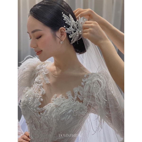 Hoa cài tóc pha lê sáng đẹp. GIÁ 1 CÁI. phụ kiện cài tóc cô dâu ngày cưới – Linh Chi