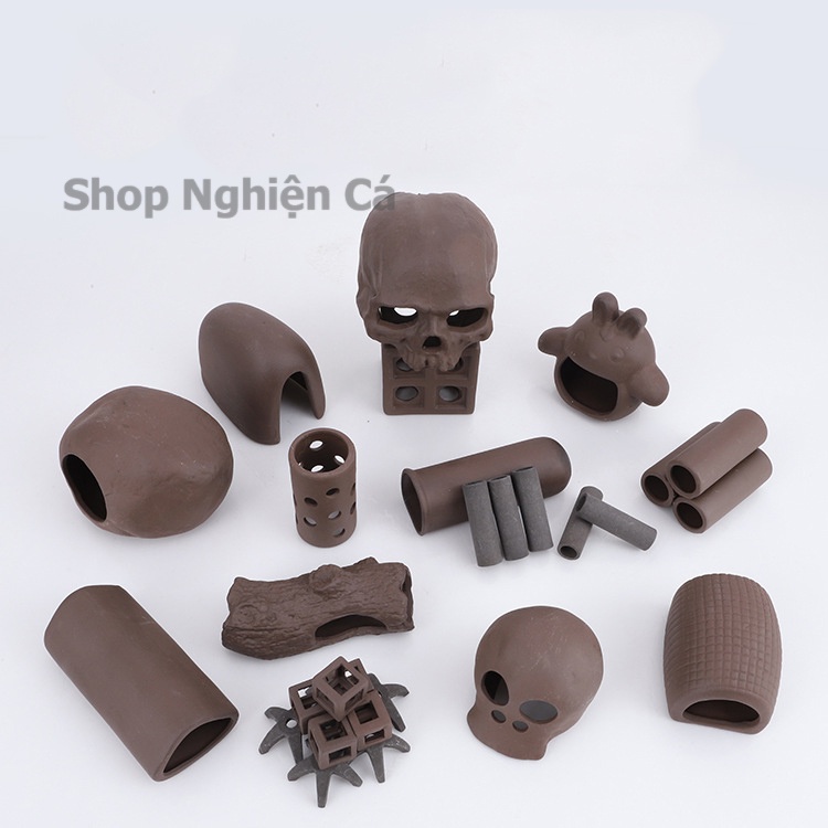 Đồ Chơi Bằng Gốm Cho Tép Cảnh (Nhiều Hình) Trang trí hồ cá