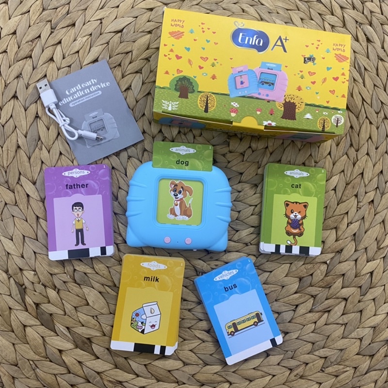 Đồ chơi máy dạy học dùng thẻ , máy đọc thẻ Tiếng Anh  màu xanh và màu hồng
