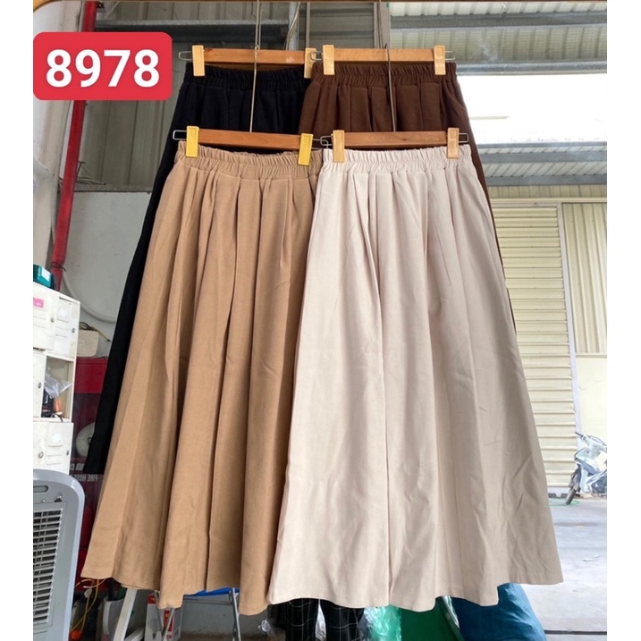 Chân váy dáng dài chất mặt nhung dày dặn không nhăn