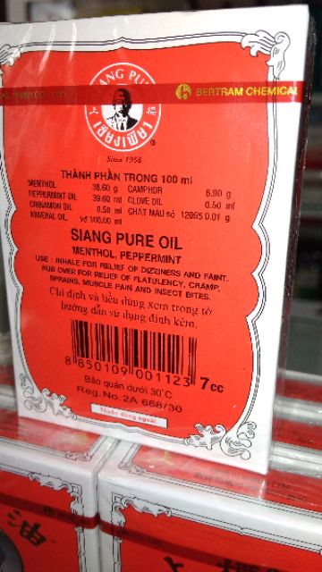 Dầu gió thái lan nước vàng chai lớn chính hãng siang pure oil dầu gió ông già chai lớn 7cc nhà thuốc tây mỹ kim