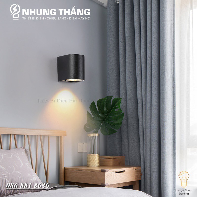 Đèn Hắt Tường Chống Nước 2 Đầu Chiếu Sáng DT-1842 10W Ánh Sáng Vàng Thân Nhôm - Chip Led Siêu Sáng - Bảo Hành 1 Năm