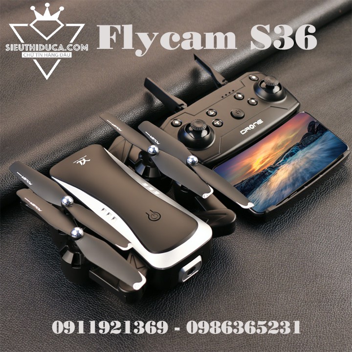 Flycam S36 Trang Bị 2 Camera HD 1080P Pin 2000mAh Bay 18-20p